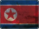 Blechschild 30x40 cm Nordkorea North Korea Flagge Fahne Wappen
