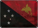 Blechschild 30x40 cm Papua?Neuguinea New Guinea Flagge Fahne Wappen