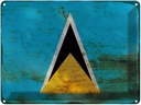 Blechschild 30x40 cm Saint Lucia Flagge Fahne Wappen