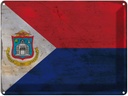 Blechschild 30x40 cm Sint Maarten Fahne Wappen Abenteuer Reisen Straße Stadt Urlaub Flagge