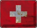 Blechschild 30x40 cm Schweiz Switzerland Flagge Fahne Wappen