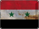 Blechschild 30x40 cm Syrien Syria Flagge Fahne Wappen
