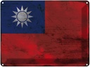 Blechschild 30x40 cm China Taiwan Flagge Fahne Wappen