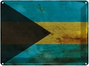 Blechschild 30x40 cm Bahama Bahamas Flagge Fahne Wappen