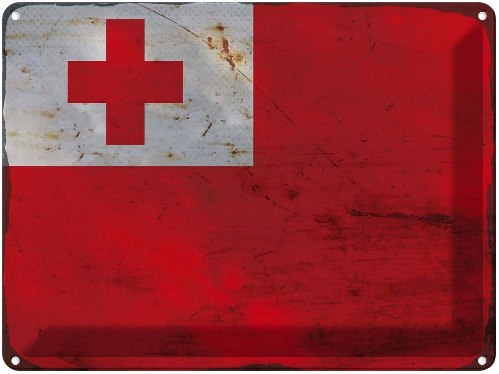 [LA-120006] Blechschild 30x40 cm Tonga Flagge Fahne Wappen