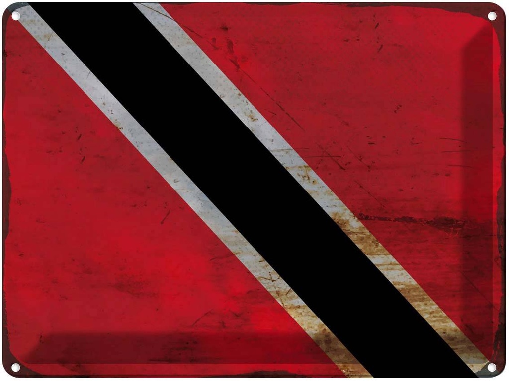 [LA-120007] Blechschild 30x40 cm Trinidad und Tobago Flagge Fahne Wappen