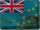 Blechschild 30x40 cm Tuvalu Flagge Fahne Wappen