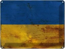 Blechschild 30x40 cm Ukraine Flagge Fahne Wappen