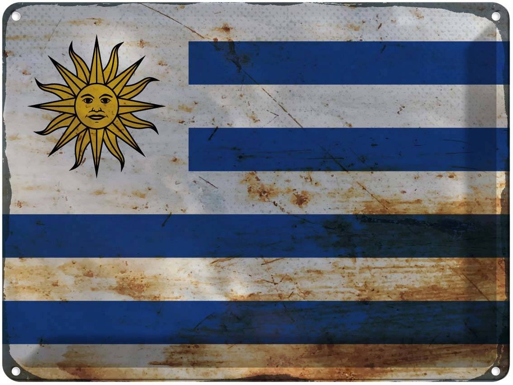 [LA-120016] Blechschild 30x40 cm Uruguay Flagge Fahne Wappen