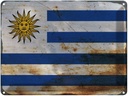 Blechschild 30x40 cm Uruguay Flagge Fahne Wappen