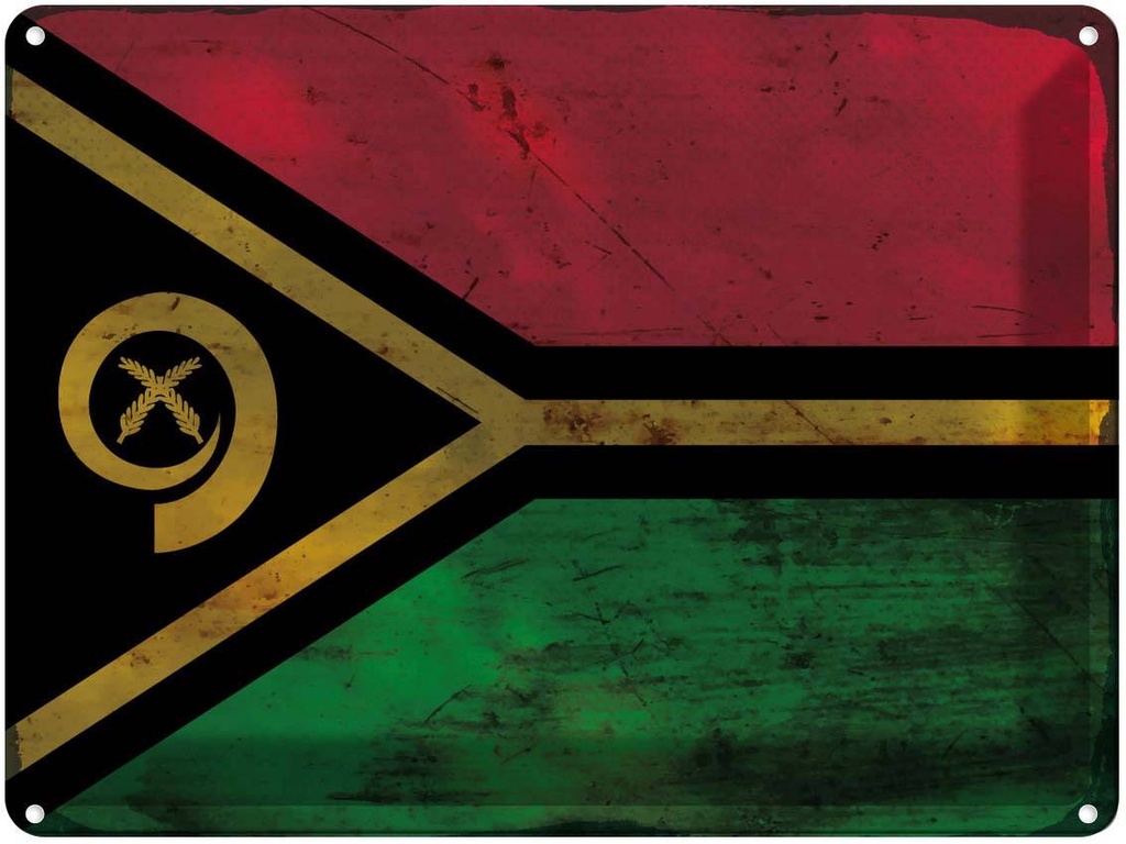 [LA-120019] Blechschild 30x40 cm Vanuatu Flagge Fahne Wappen