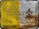 Blechschild 30x40 cm Vatikanstadt Vatican Wappen City Abenteuer Reisen Straße Stadt Urlaub Flagge Fahne