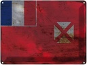Blechschild 30x40 cm Wallis und Futuna Flagge Fahne Wappen