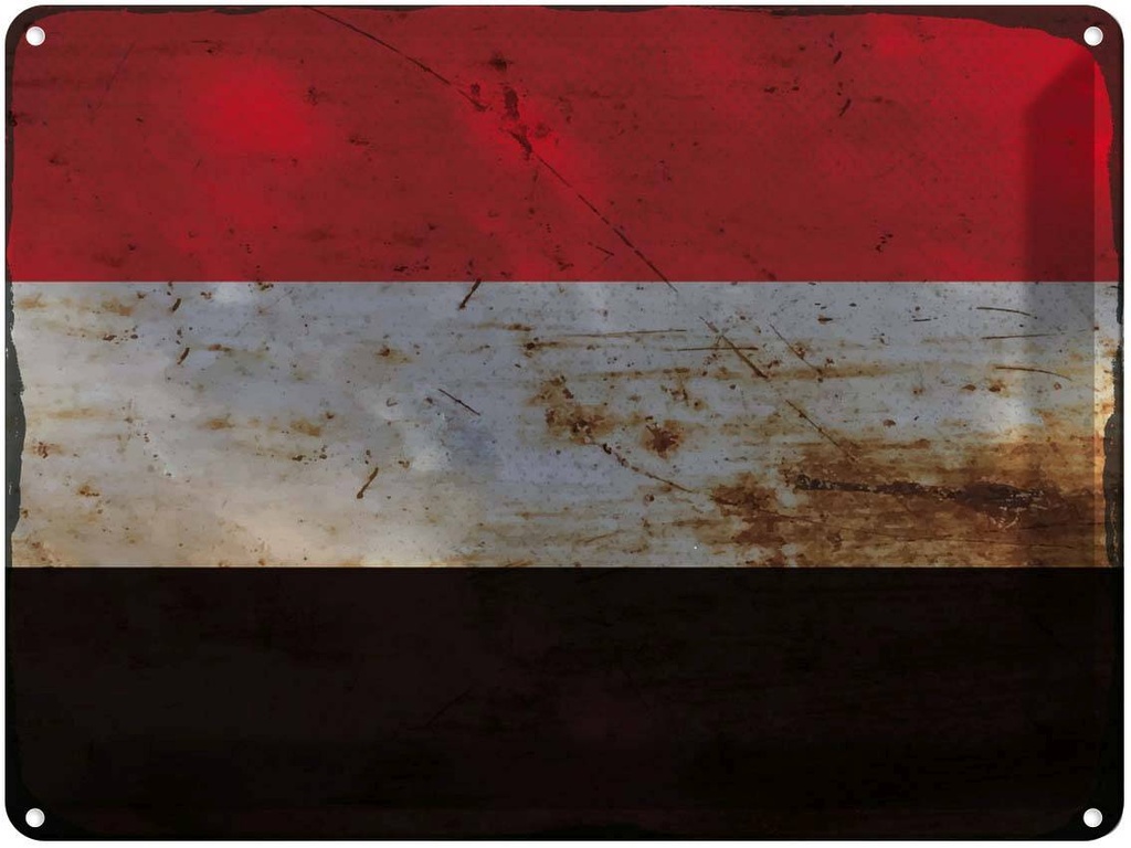 [LA-120025] Blechschild 30x40 cm Jemen Yemen Flagge Fahne Wappen