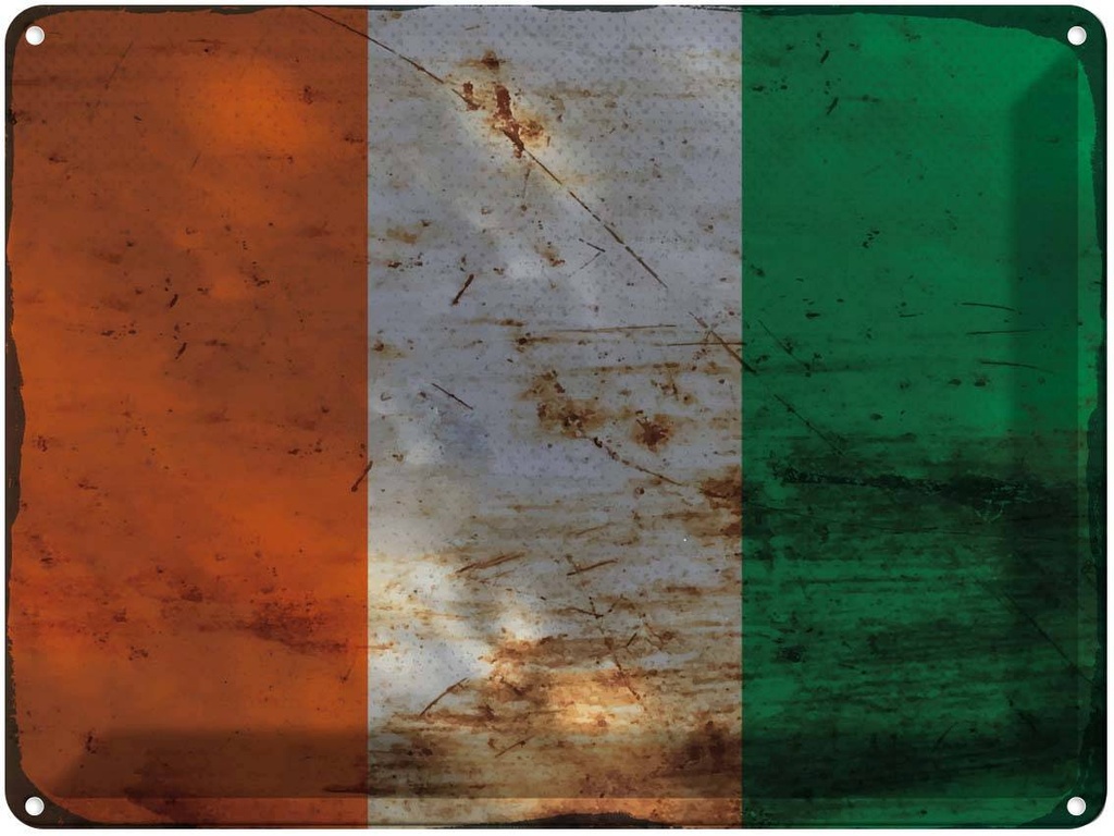 [LA-120026] Blechschild 30x40 cm Elfenbeinküste Ivory Coast Flagge Fahne Wappen