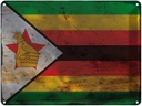 Blechschild 30x40 cm Simbabwe Zimbabwe Flagge Fahne Wappen