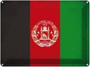 Blechschild 30x40 cm Afghanistan Flagge Fahne Wappen