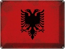 Blechschild 30x40 cm Albanien Albania Flagge Fahne Wappen