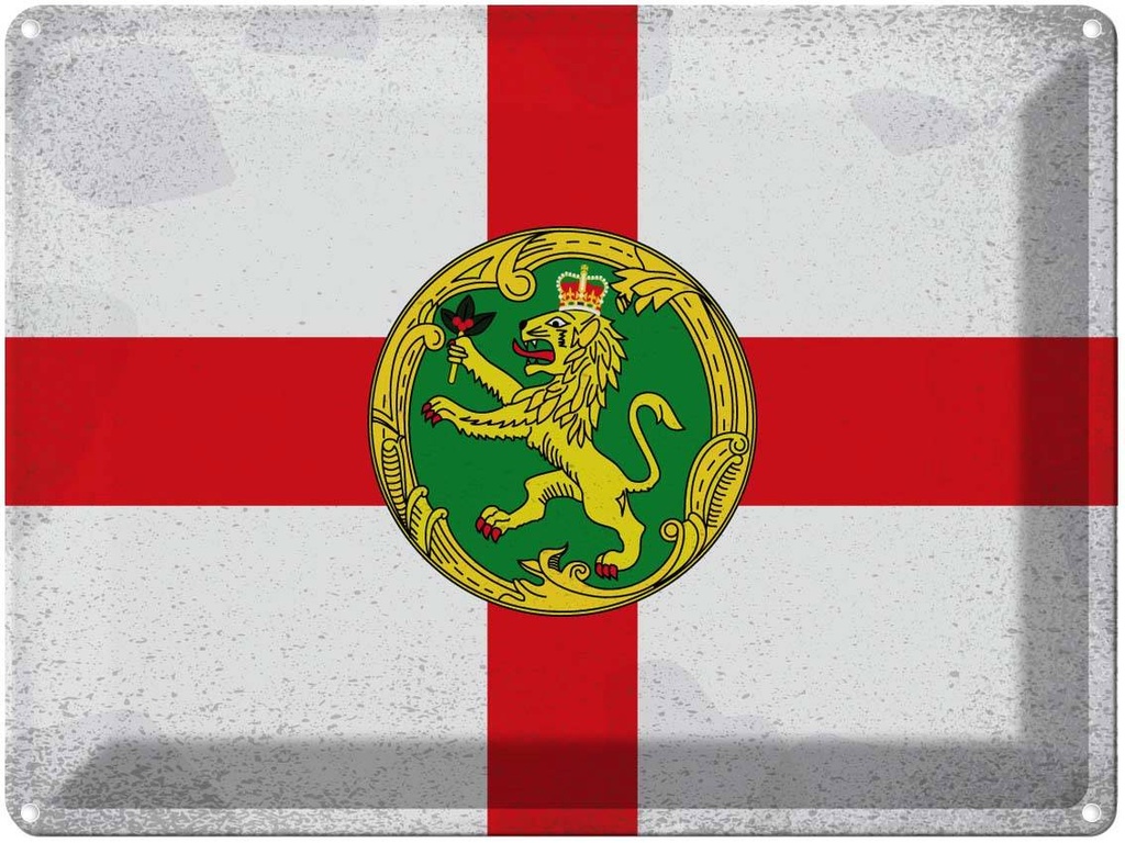 [LA-120068] Blechschild 30x40 cm Alderney Flagge Fahne Wappen