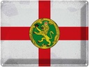 Blechschild 30x40 cm Alderney Flagge Fahne Wappen