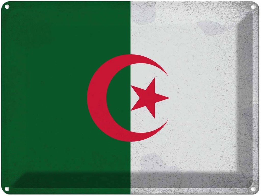 [LA-120069] Blechschild 30x40 cm Algerien Algeria Flagge Fahne Wappen