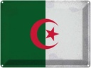 Blechschild 30x40 cm Algerien Algeria Flagge Fahne Wappen