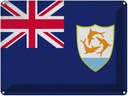 Blechschild 30x40 cm Anguilla Flagge Fahne Wappen