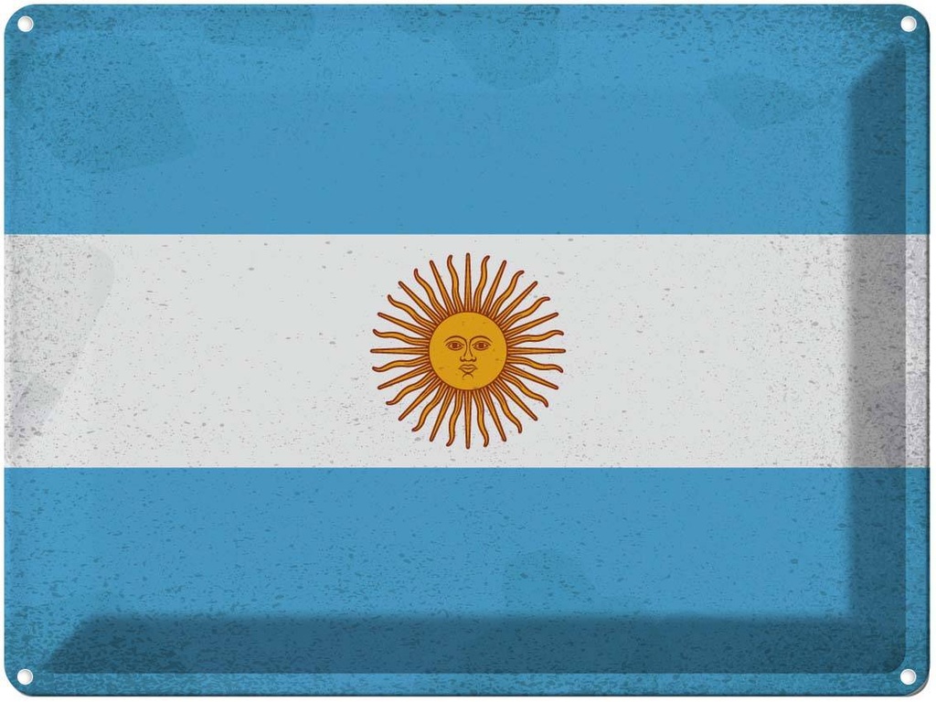 [LA-120075] Blechschild 30x40 cm Argentinien Argentina Flagge Fahne Wappen