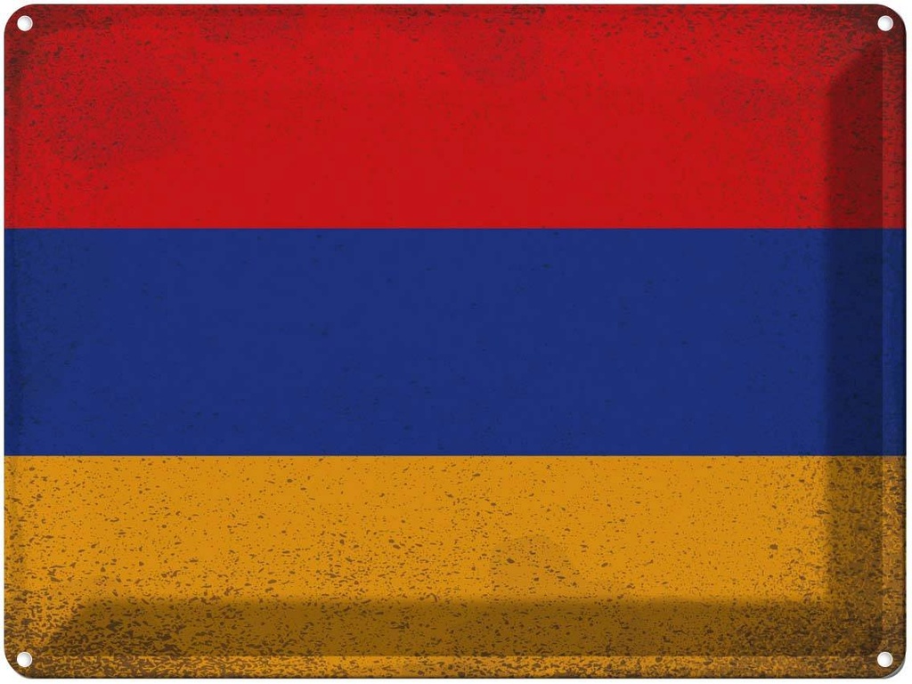 [LA-120076] Blechschild 30x40 cm Armenien Armenia Flagge Fahne Wappen