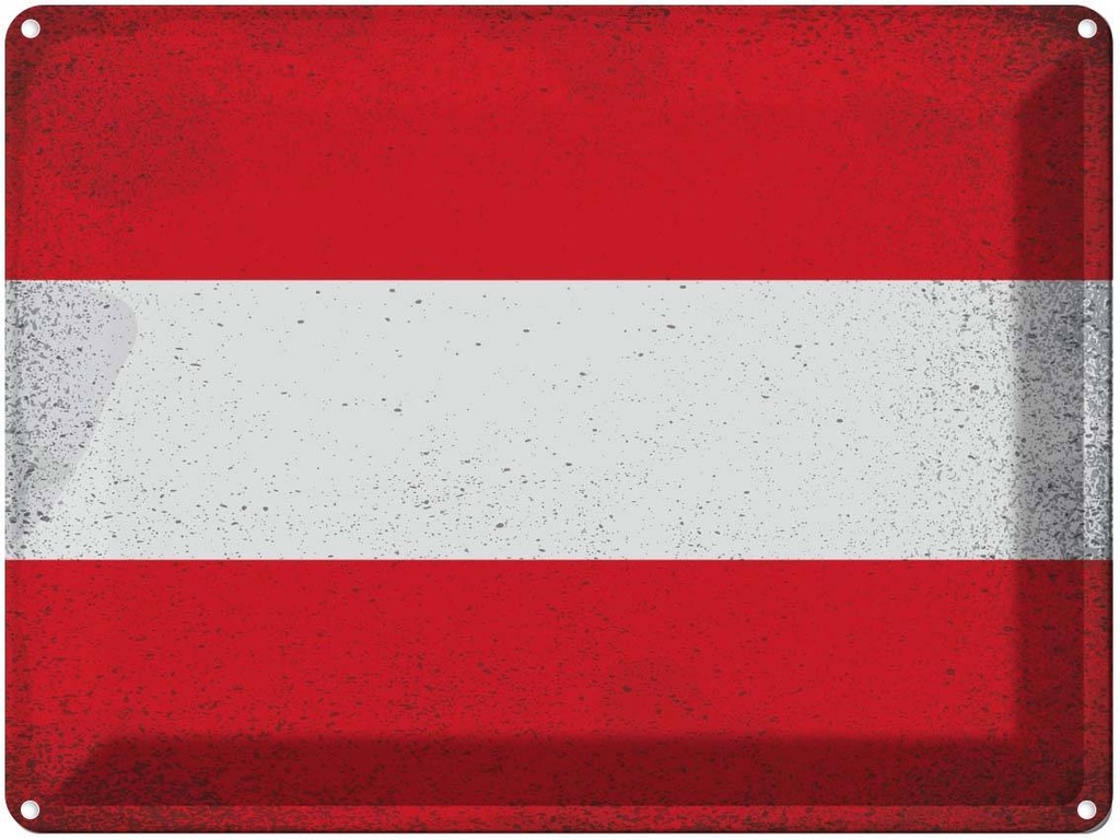 [LA-120078] Blechschild 30x40 cm Österreich Austria Flagge Fahne Wappen