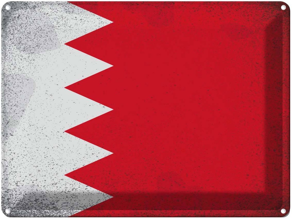 [LA-120080] Blechschild 30x40 cm Bahrain Flagge Fahne Wappen