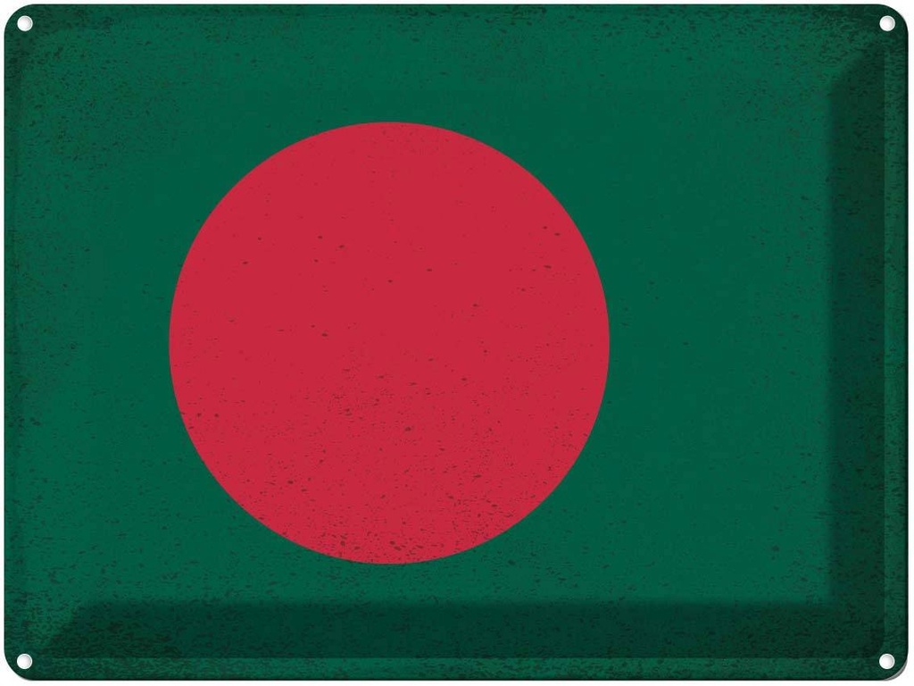 [LA-120081] Blechschild 30x40 cm Bangladesch Bangladesh Flagge Fahne Wappen