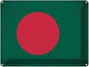 Blechschild 30x40 cm Bangladesch Bangladesh Flagge Fahne Wappen