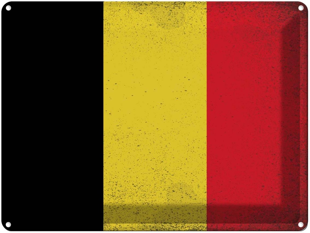 [LA-120084] Blechschild 30x40 cm Belgien Belgium Flagge Fahne Wappen