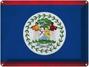 Blechschild 30x40 cm Belize Flagge Tier Haustier Fahne Wappen