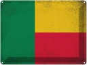 Blechschild 30x40 cm Benin Flagge Fahne Wappen