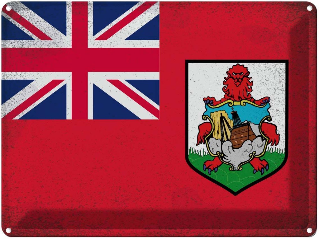 [LA-120087] Blechschild 30x40 cm Bermuda Flagge Fahne Wappen