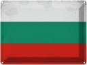 Blechschild 30x40 cm Bulgarien Bulgaria Flagge Fahne Wappen
