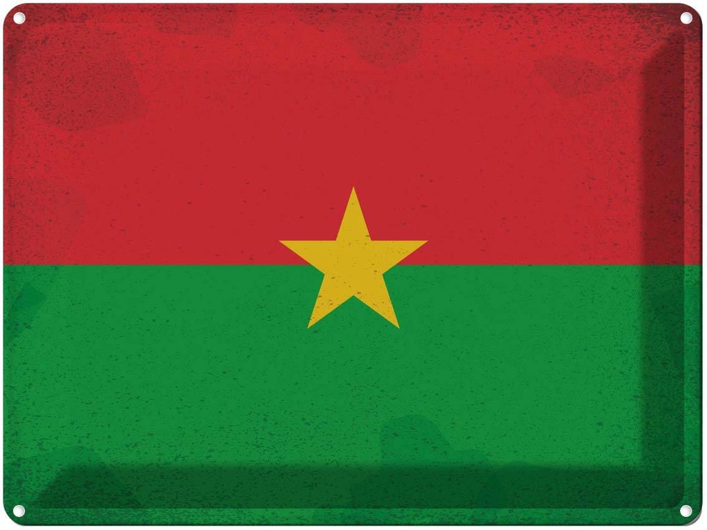 [LA-120096] Blechschild 30x40 cm Burkina Faso Flagge Fahne Wappen
