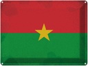 Blechschild 30x40 cm Burkina Faso Flagge Fahne Wappen