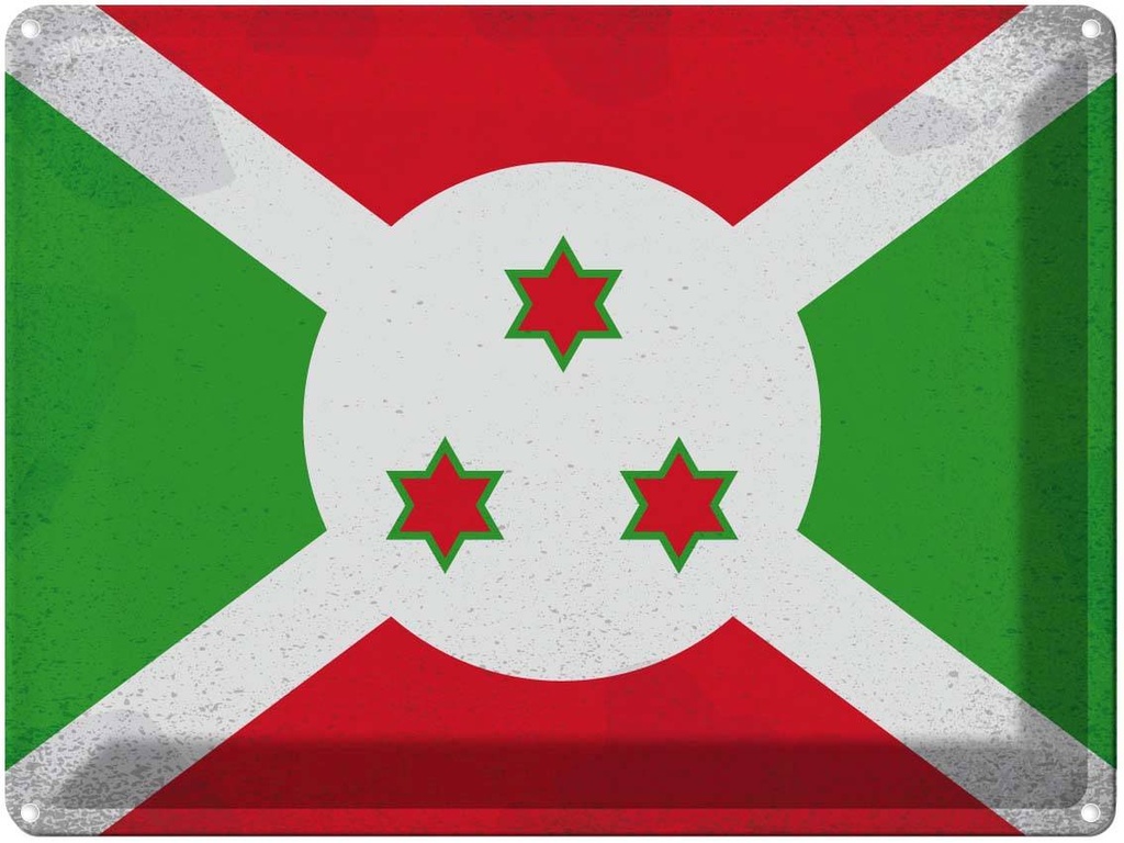 [LA-120097] Blechschild 30x40 cm Burundi Flagge Fahne Wappen