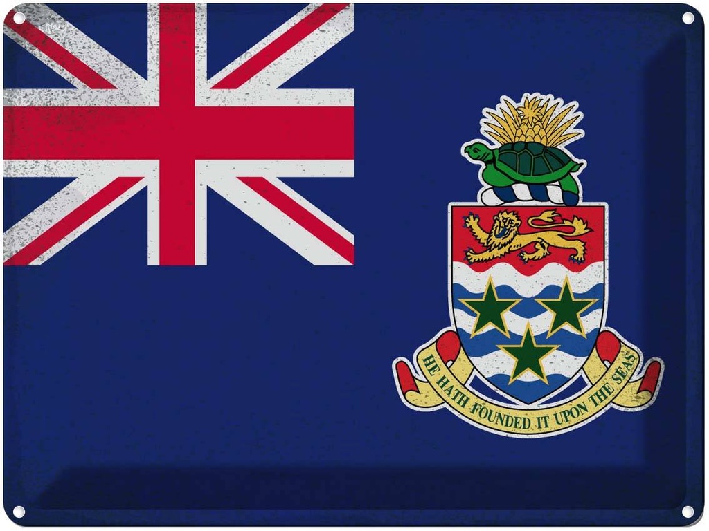 [LA-120102] Blechschild 30x40 cm Cayman Islands Flagge Fahne Wappen