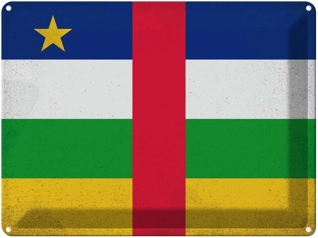 [LA-120103] Blechschild 30x40 cm Zentralafrikanische Republik VI Flagge Fahne Wappen