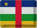 Blechschild 30x40 cm Zentralafrikanische Republik VI Flagge Fahne Wappen