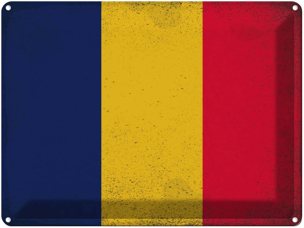 [LA-120104] Blechschild 30x40 cm des Tschad Chad Flagge Fahne Wappen