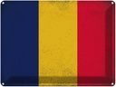 Blechschild 30x40 cm des Tschad Chad Flagge Fahne Wappen
