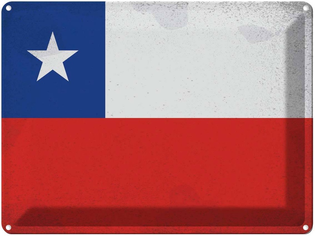 [LA-120105] Blechschild 30x40 cm Chile Flagge Fahne Wappen