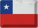 Blechschild 30x40 cm Chile Flagge Fahne Wappen