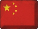 Blechschild 30x40 cm China Flagge Fahne Wappen