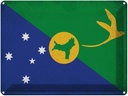 Blechschild 30x40 cm Weihnachtsinsel Flagge Fahne Wappen Weihnachten